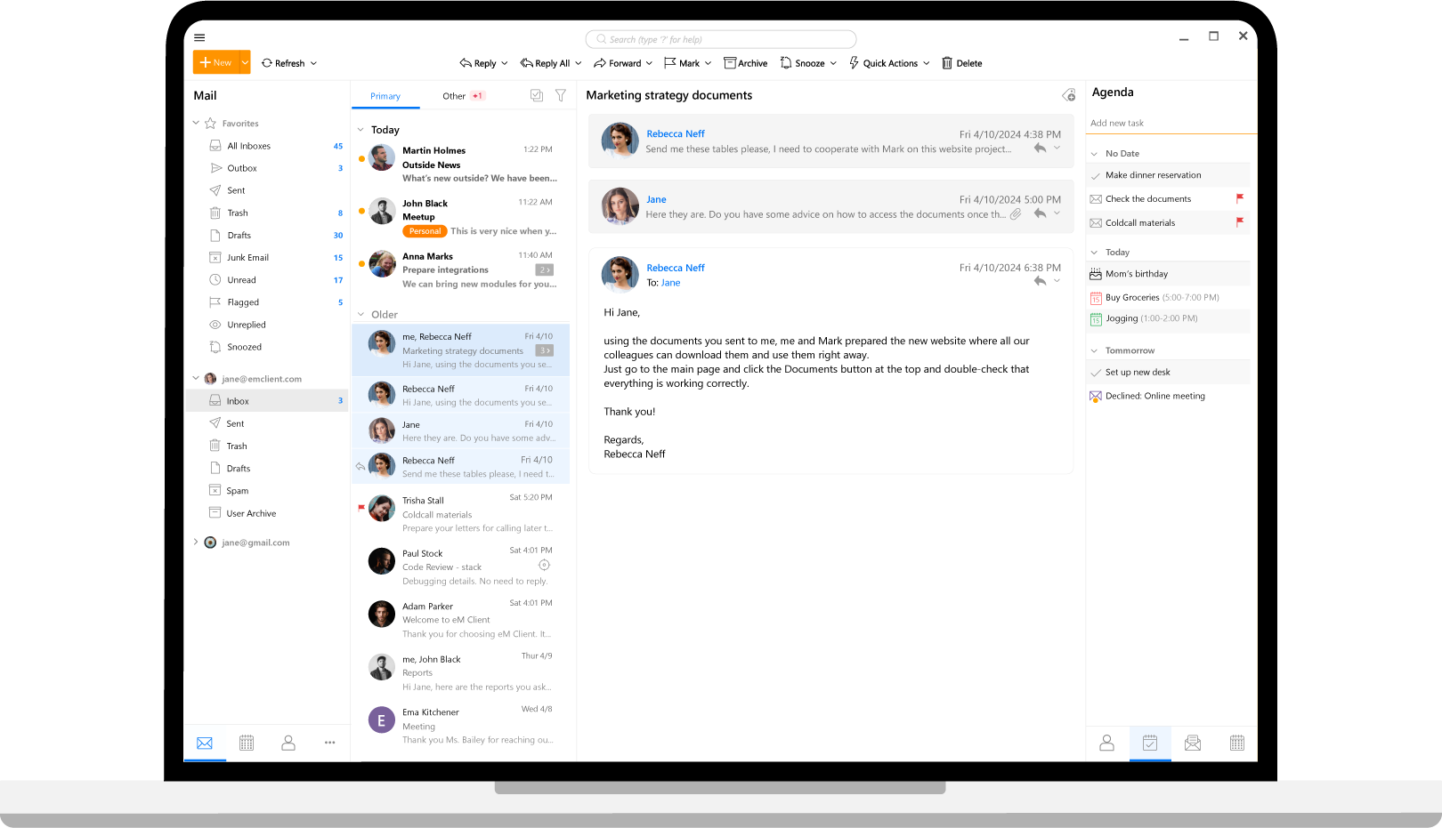 eM Client Windows 版界面預覽